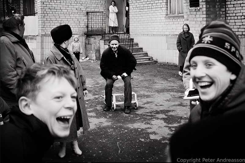 An aid shipment arrives at a retirement home in rural Belarus.